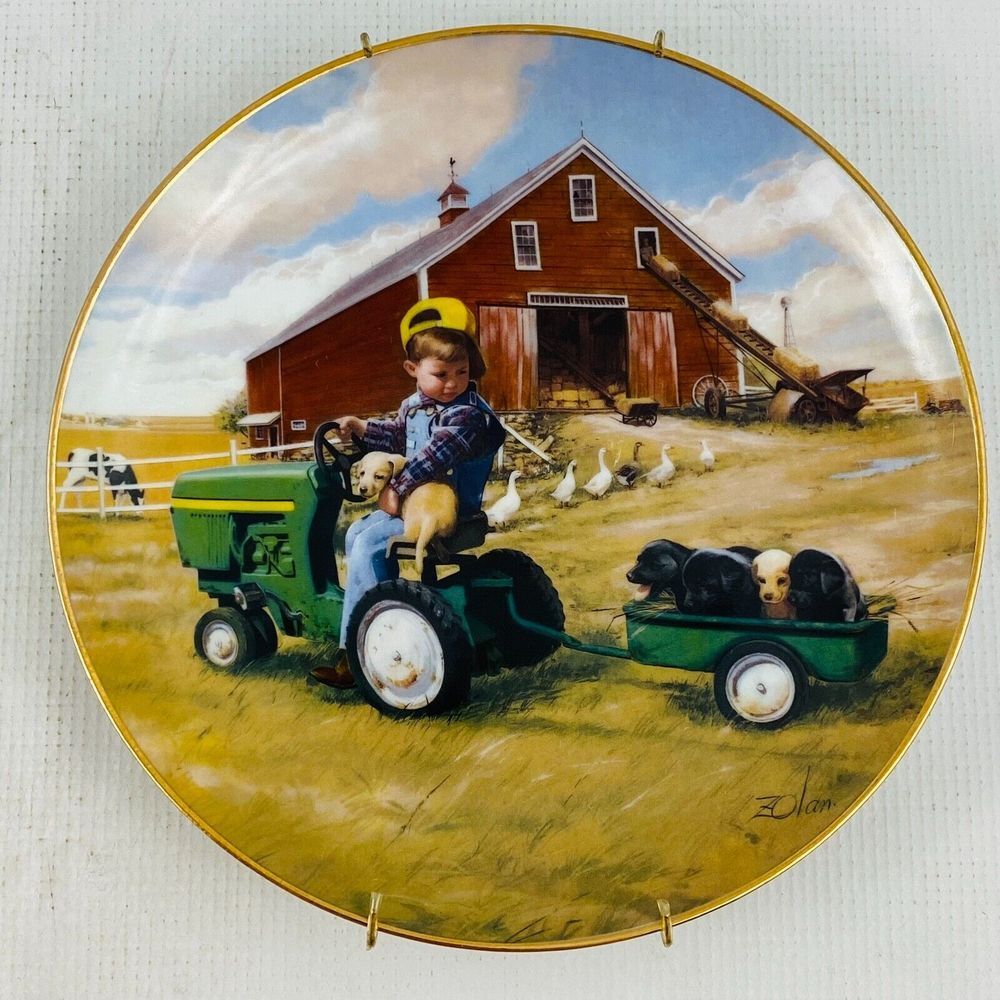 Little Farmhands Tractor Rideā Collector Plate Danbury Mint Includes Hanger